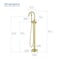 Kibi Circular Floor Mount Tub Filler With Hand Shower - Brushed Gold KTF301BG - alternate 2